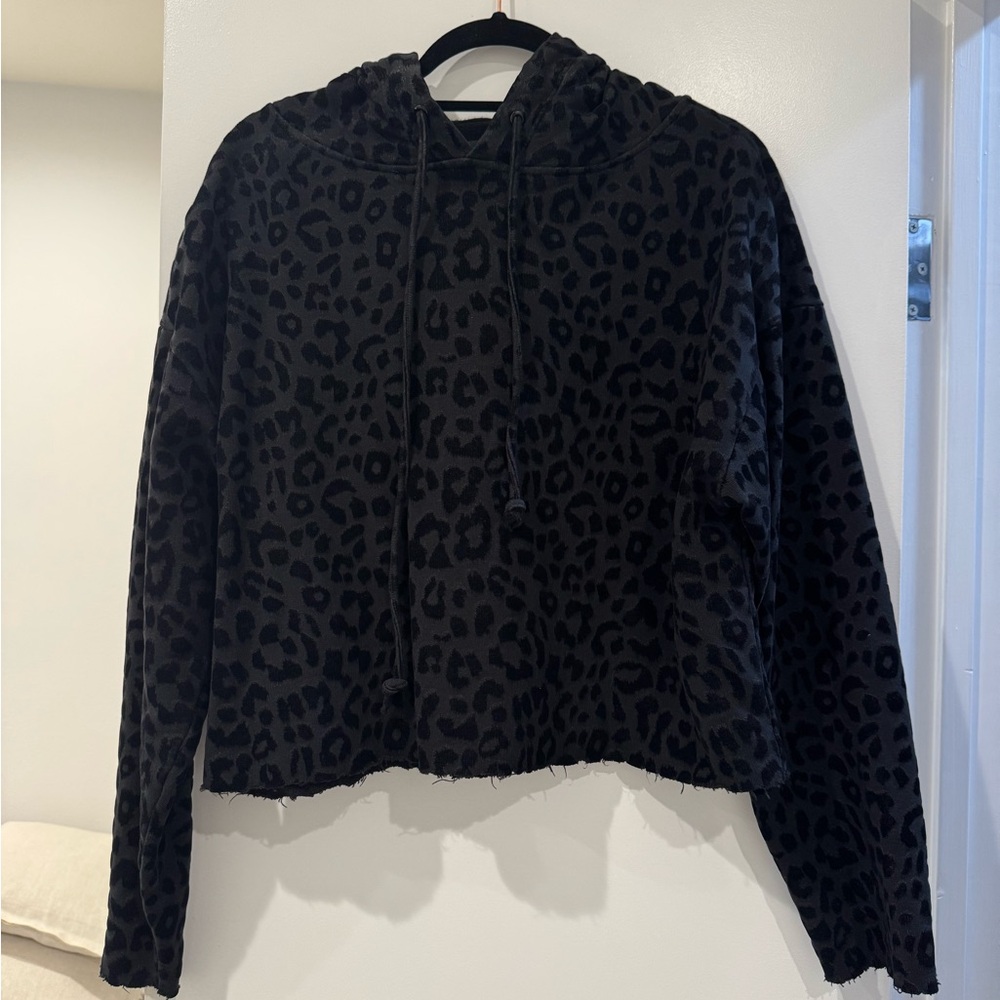 RtA Hoodie Sweatshirt Marvin Black Leopard Burnout